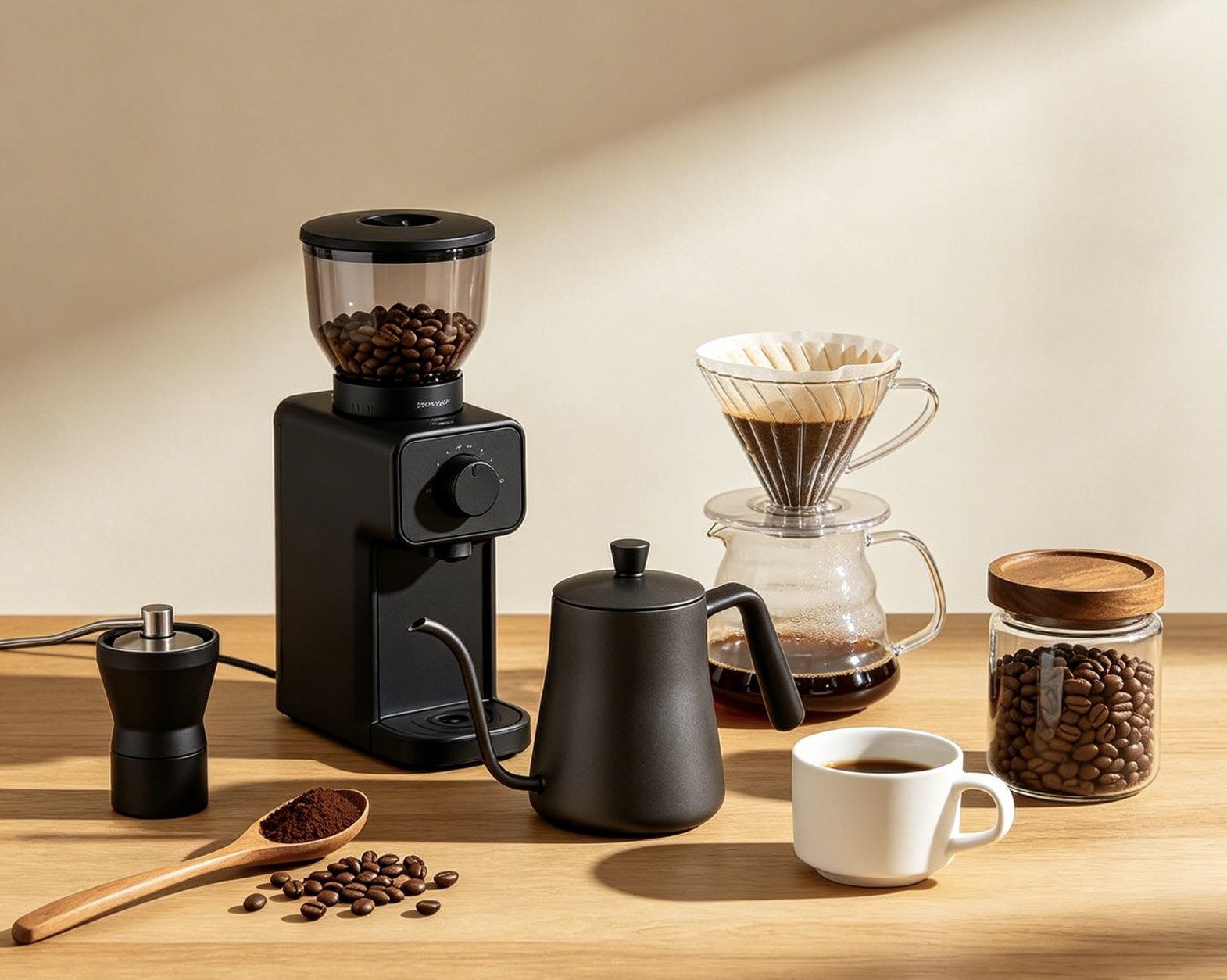 Best budget coffee grinder 2026 — manual vs electric comparison setup