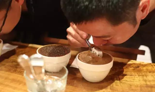 Coffee cupping session with Yunnan beans